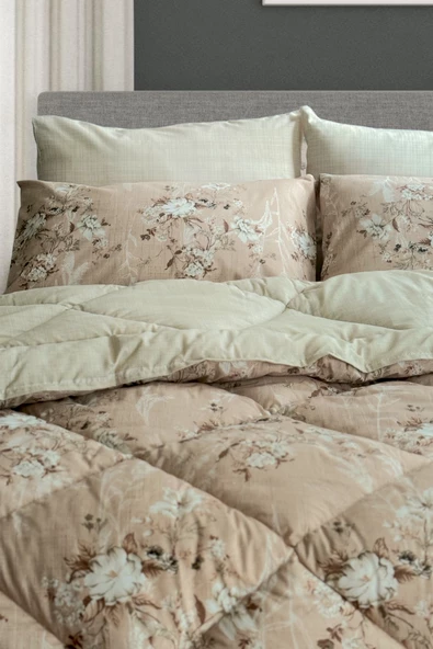 Alla Turca 4 Yastık Kılıflı Çift Taraflı Desenli Uyku Seti-Fiori Bej - 3