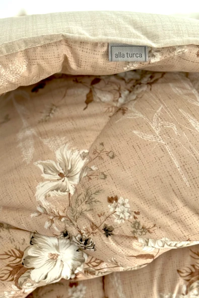 Alla Turca 4 Yastık Kılıflı Çift Taraflı Desenli Uyku Seti-Fiori Bej - 6