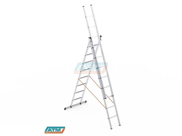 3*3=9+1=10 MT 65X25 ÜÇ PARÇALI A TİPİ SÜRGÜLÜ MERDİVEN - 2