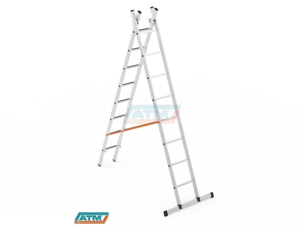 3*2=6+1=7 MT 65X25 İKİ PARÇALI A TİPİ SÜRGÜLÜ MERDİVEN - 2