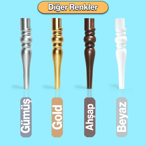 4 Adet Marina Masa Dresuar Ayağı 72 cm Plastik Ayak Gümüş Gri Mutfak Yemek Masası Mobilya Ayakları - 8