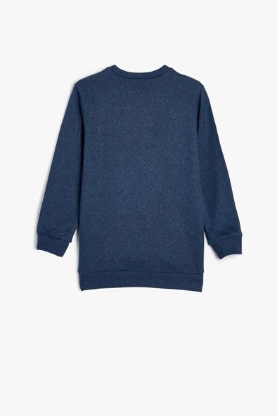 Koton Erkek Çocuk Sweatshirt Dinozor Baskılı Bisiklet Yaka Uzun Kollu Şardonlu - 2