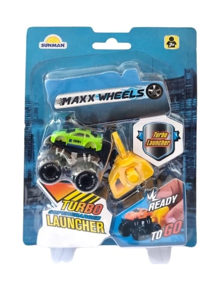 1 Adet Maxx Wheels Mini Fırlayan Araçlar Turbo Launcher - 5