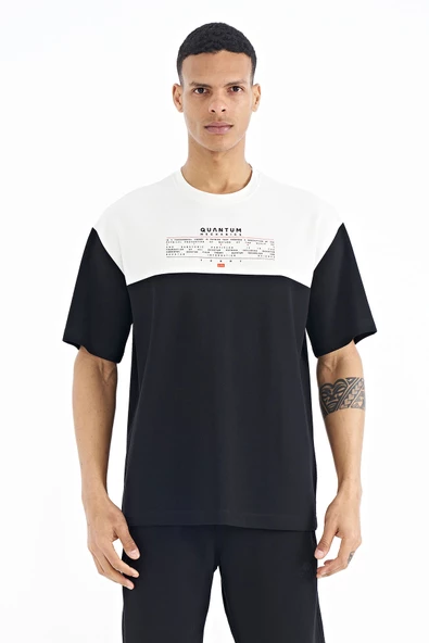 Tommy Life Erkek Siyah Oversize İnterlok T-shirt  88225