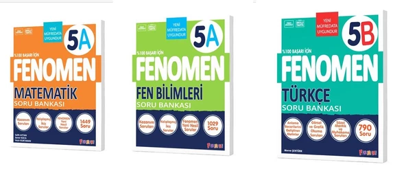 Fenomen 5. Sınıf Matematik (A) + Fen Bilimleri (A) + Türkçe (B) Soru Bankası