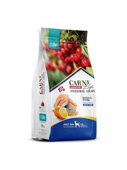 Carni Life Cranberry Somon ve Portakallı Mini Irk Yetişkin Köpek Maması 2,5 kg