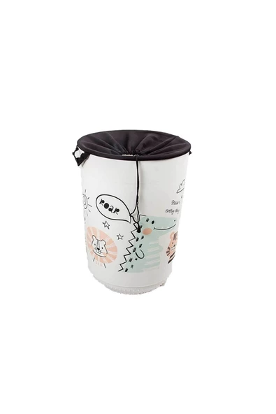 Qoja Kese 40 L Cute Animals Desenli Çok Amaçlı Çamaşır Ve Oyuncak Sepeti - 3