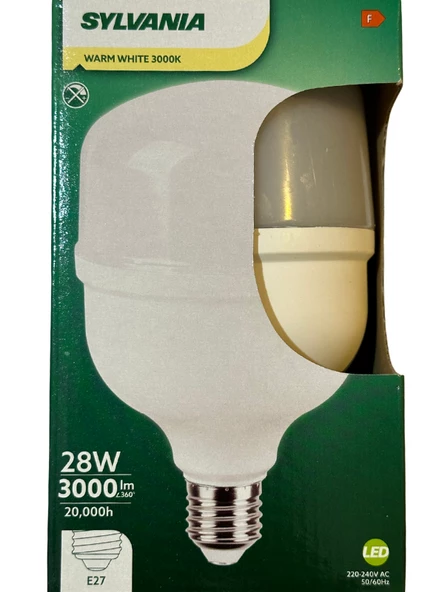 Sylvania 28W 3000K (Sarı Işık) E27 Duylu Torch Ampul (10 Adet) - Resim 2
