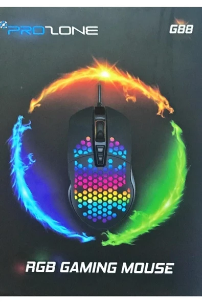 Prozone Prozone G88 RGB Kablolu Optik Oyuncu Mouse Siyah Renk