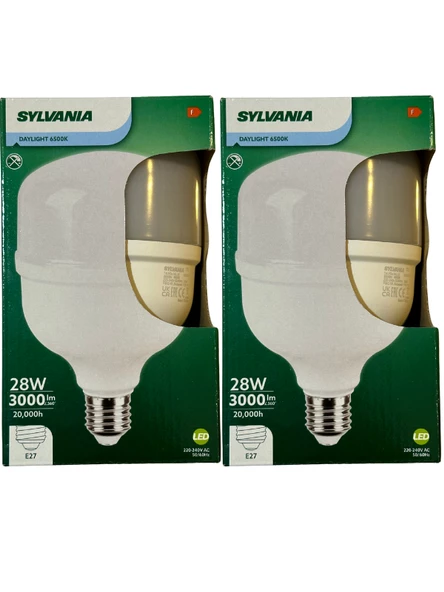 Sylvania 28W 6500K (Beyaz Işık) E27 Duylu Torch Ampul (2 Adet)