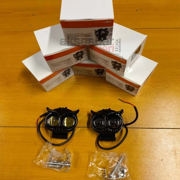 Baykuş Mercekli Çakarlı Sis Farı-Çift Renk ve 4 Farklı Mod-50W Metal Gövde(TEKLİ) - 6