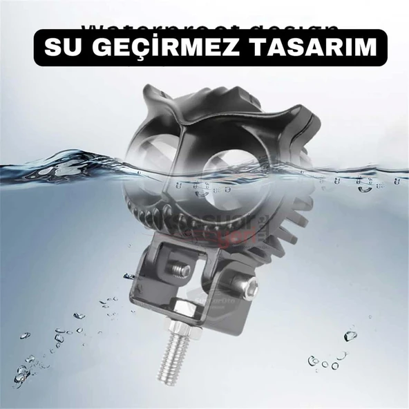 Baykuş Mercekli Çakarlı Sis Farı-Çift Renk ve 4 Farklı Mod-50W Metal Gövde(TEKLİ) - 8