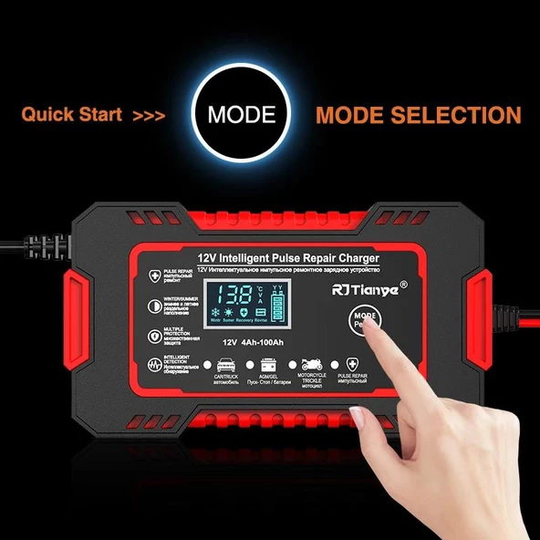 12v 6a Akıllı Araba Motosiklet Lcd Ekran Araç Akü Onarım Hızlı Şarj Cihazı Islak Kuru Jel Kurşunasit - 6
