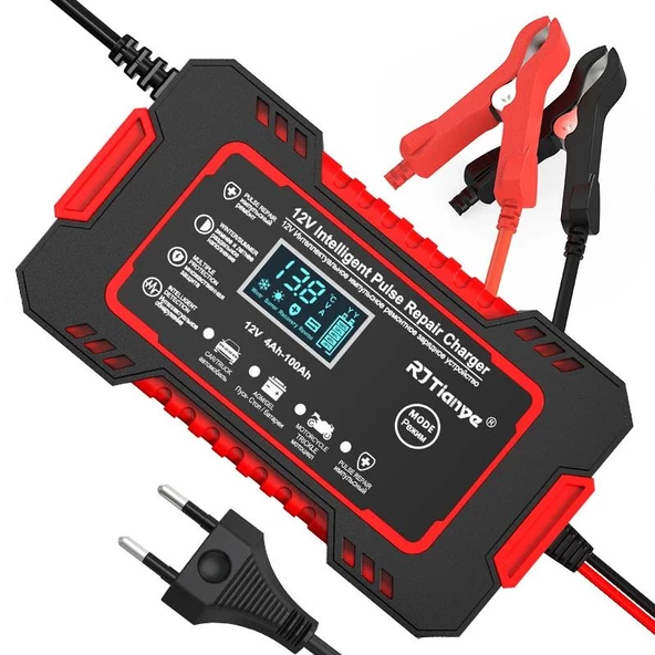 12v 6a Akıllı Araba Motosiklet Lcd Ekran Araç Akü Onarım Hızlı Şarj Cihazı Islak Kuru Jel Kurşunasit - 2