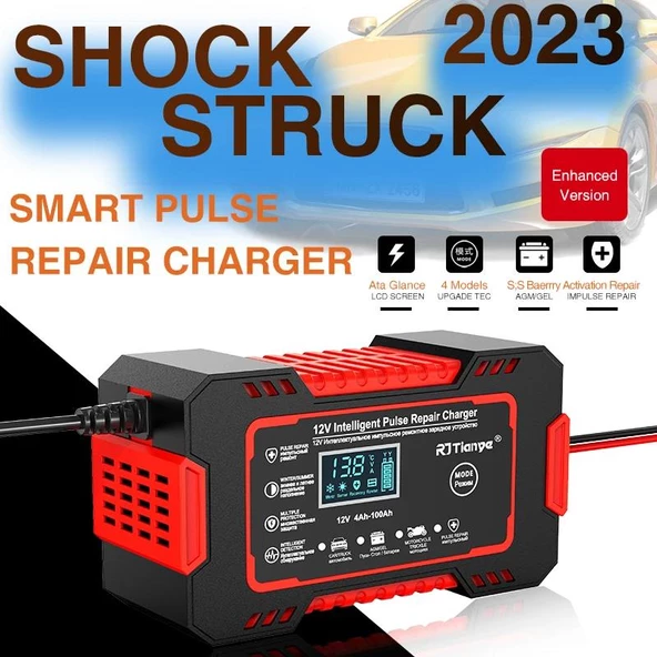 12v 6a Akıllı Araba Motosiklet Lcd Ekran Araç Akü Onarım Hızlı Şarj Cihazı Islak Kuru Jel Kurşunasit - 8