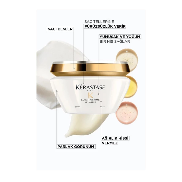 Kerastase Elixir Ultime Mat Saçlar için Parlaklık Maskesi 200ml - Resim 3