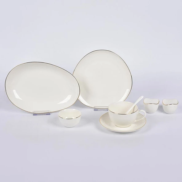 Vitale Elips Beyaz New Bone 32 Parça Kahvaltı Takımı MTFK.0123