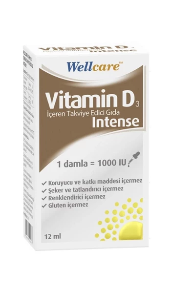 Wellcare Vitamin D3 Intense Takviye Edici Gıda 12 ml