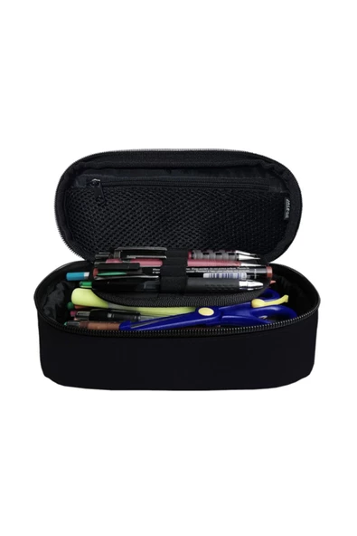 JAGBAG Oval Pencil Case-Oval Tip Geniş Iç Hacimli Siyah Kalem Kutusu Kalemlik - 3