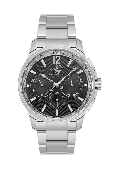 Santa Barbara Polo Racquet Club SB.1.10537-2 Tüm Fonksiyonları Aktif Çelik Kordonlu Metalik Renk Erkek Kol Saati