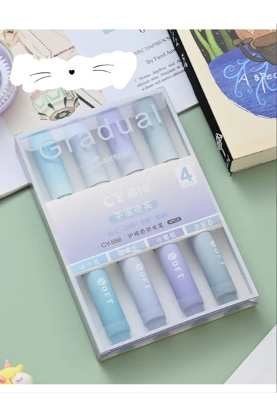 Gradual Aesthetic Mavi Fosforlu Kalem Seti - Resim 4