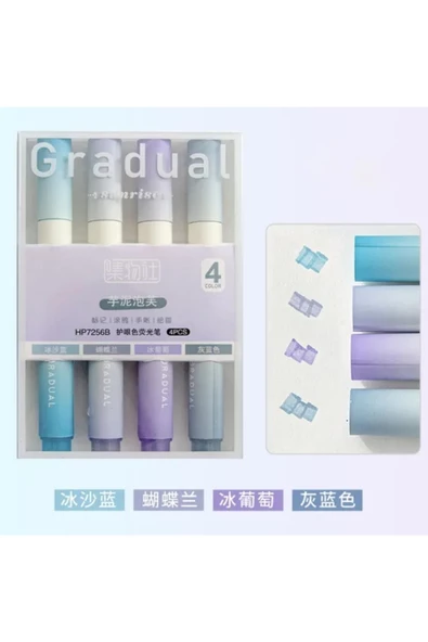 Gradual Aesthetic Mavi Fosforlu Kalem Seti - Resim 5