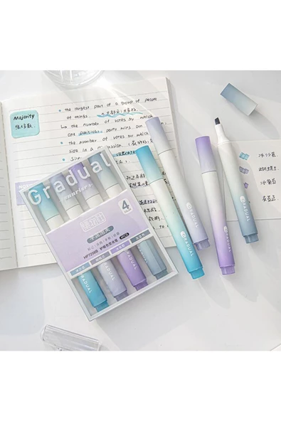 Gradual Aesthetic Mavi Fosforlu Kalem Seti - Resim 3