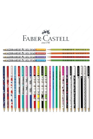 Kaliteli Karışık 12'li Kurşun Kalem Faber+adel+bic+fatih - Resim 2