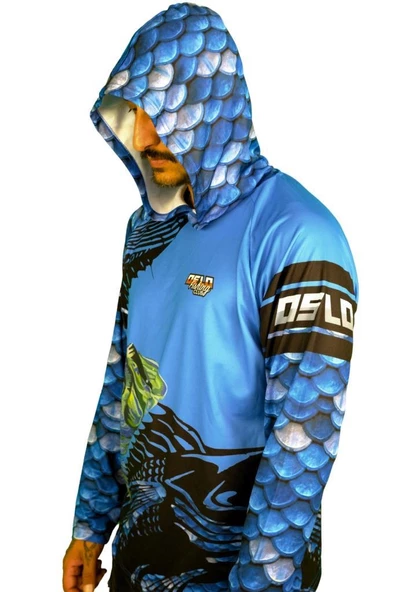 Oslo Performans Balıkçı T-Shirt Kapüşonlu Fish Scale - 5