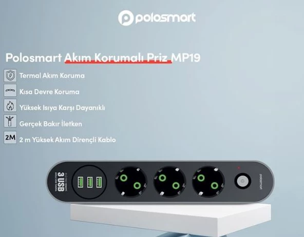 Polosmart Akım Korumalı Priz MP19