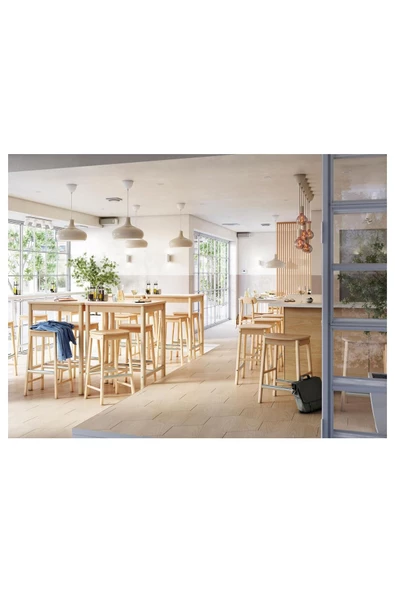 RÖNNINGE Bar Taburesi, Huş, 63 cm Naturel 1 Adet - 6