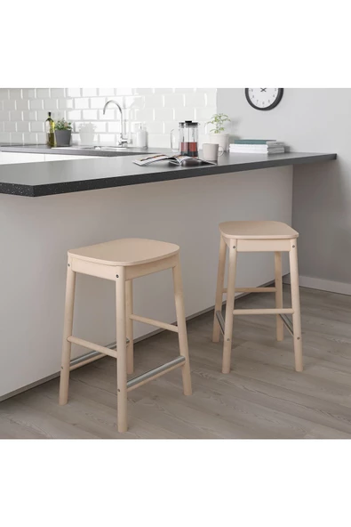 RÖNNINGE Bar Taburesi, Huş, 63 cm Naturel 1 Adet - 4