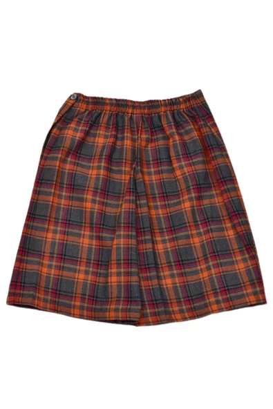 Kadın Ekose Kolej Şort Etek Turuncu Füme MNSO-38 - Resim 5