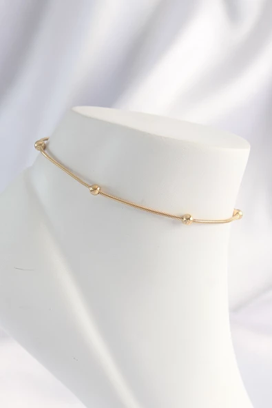 316L Çelik Gold Renk Minimal Topçuk Model Halhal - EBJ240822W26860 - 1