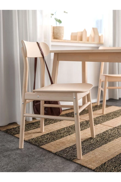 RÖNNINGE Ahşap Sandalye, Huş Naturel Renk 1 Adet - 2