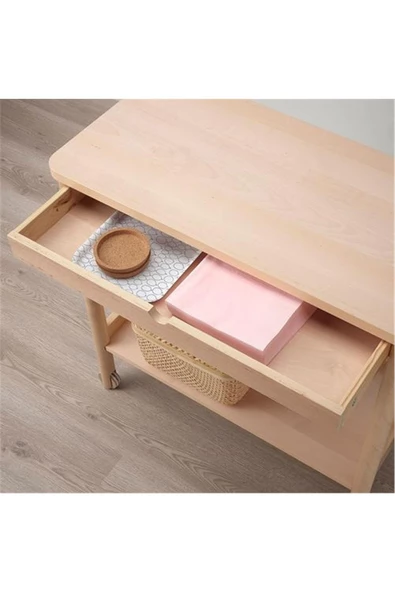 Rönnınge Huş Servis Arabası 78x39 cm Tekerlekli - 2