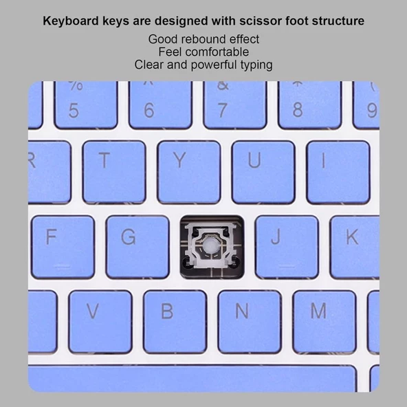 Samsung Galaxy Tab S5e T720 10.5" Uyumlu Kablosuz Bluetooth Şarj Edilebilir Klavye - Mor - 7