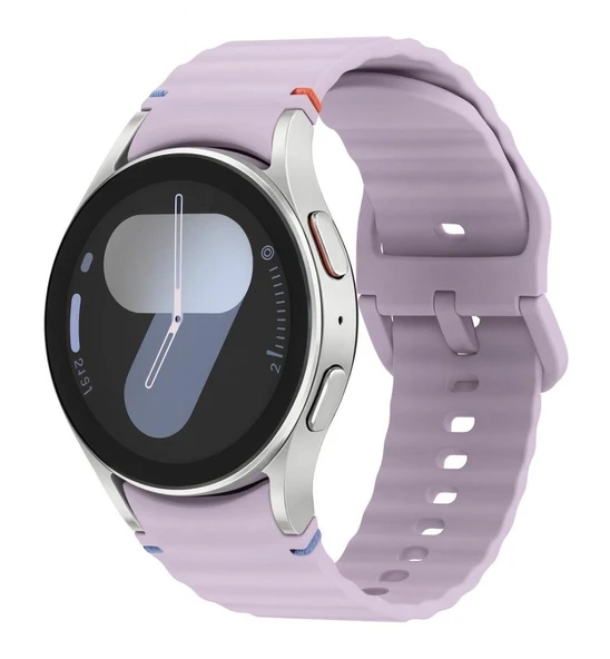 Samsung Galaxy Watch 4 5 6 7 FE 40 44 Classic 42 43 46 47 mm Kordon Dekoratif Örgü Çizgili Spor Silikon Kayış - 11