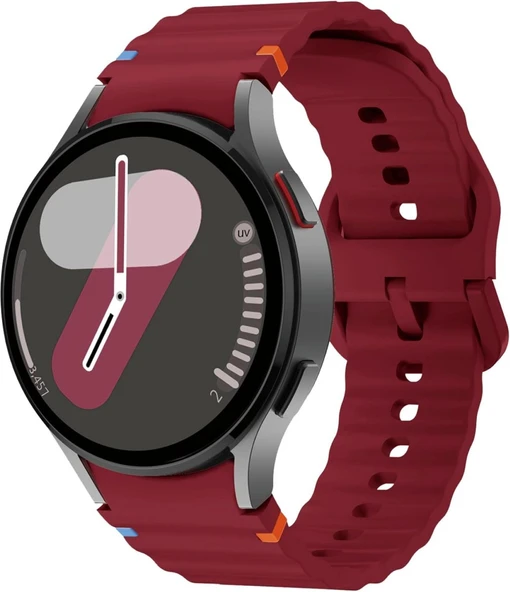 Samsung Galaxy Watch 4 5 6 7 FE 40 44 Classic 42 43 46 47 mm Kordon Dekoratif Örgü Çizgili Spor Silikon Kayış - 4