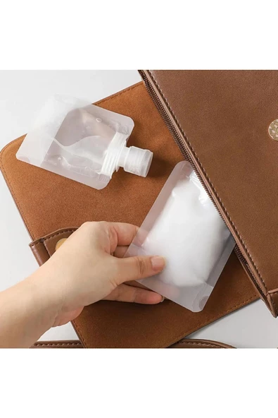 Sıvı Seyahat Kiti Pratik Sıvı Ve Şampuan Torbası 8 Adet 50 ml