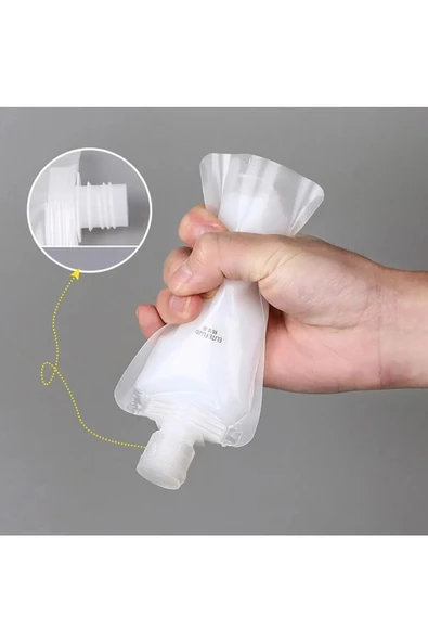 Sıvı Seyahat Kiti Pratik Sıvı Ve Şampuan Torbası 8 Adet 50 ml - 5