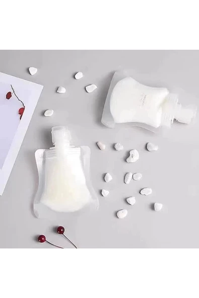 Sıvı Seyahat Kiti Pratik Sıvı Ve Şampuan Torbası 8 Adet 50 ml - 4