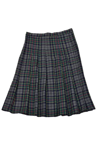 Kadın Ekose Kolej Etek Yeşil Füme KIZMESL-48 - Resim 2