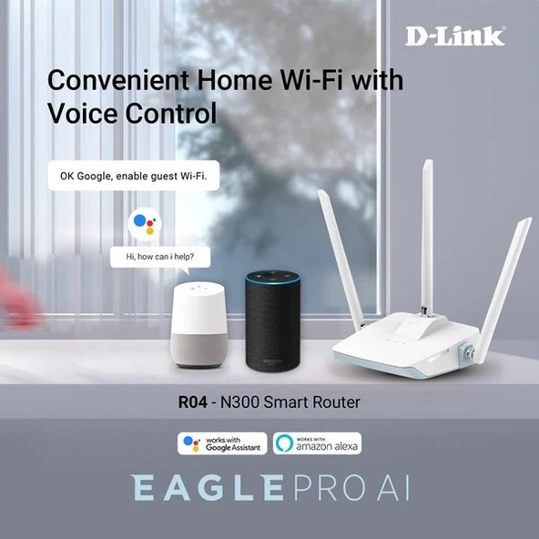 D-LINK R04 N300 2.4ghz Mesafe Genişletici EV Ofis Tipi Router Yapay Zeka Destekli - Resim 4