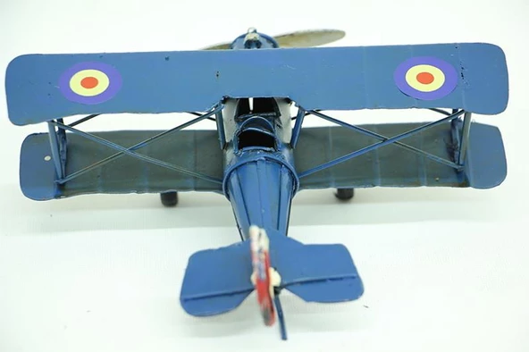 Dekoratif Metal Uçak Çift Kanatlı Biblo Dekoratif Hediyelik - Resim 5