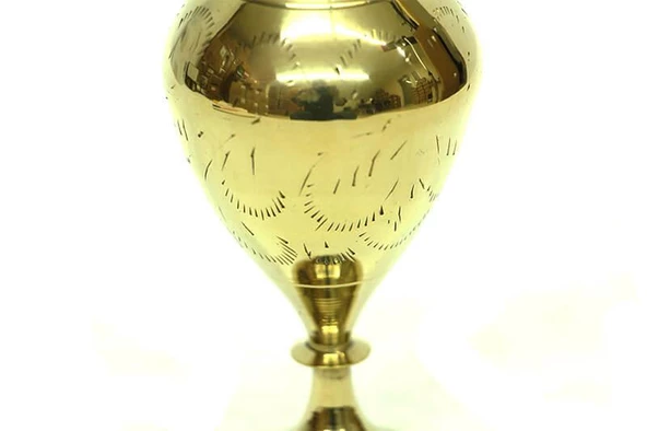 Vazo Düz Model Tamamı Pirinç Dekoratif Hediyelik - 2