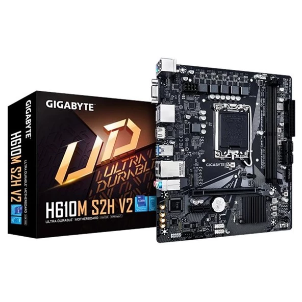 GIGABYTE H610M S2H v2 DDR5 HDMI DVI DP PCIe 16X v4.0 1700p mATX ürün görseli 1