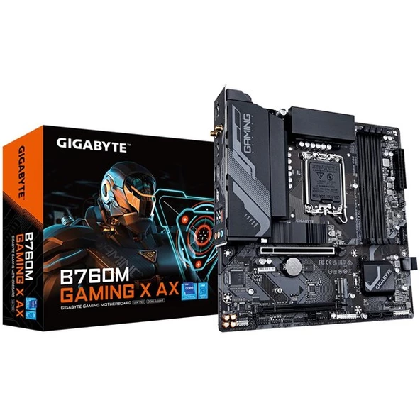 GIGABYTE B760M GAMING X AX WIFI-6E DDR5 HDMI-DP PCIE 4.0 1700P MATX ürün görseli 1