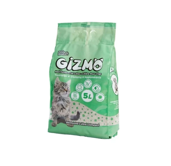 Gizmo Topaklanan İnce Taneli Kedi Kumu 5 L
