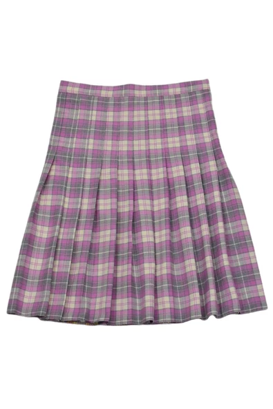 Kadın Ekose Kolej Etek Pembe Gri ANADOLU-34 ürün görseli